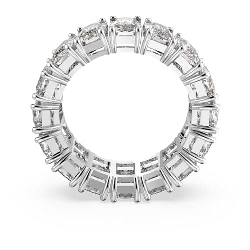 Swarovski Matrix Vittore Ring: Rectangular Cut Clear Rhodium Finish for Women Vintage Inspired Designs 0.92ct Diamonds