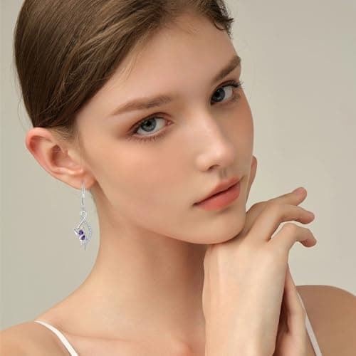 YIFSIY Butterfly Earrings 925 Sterling Silver Leverback Infinity Dangle Jewelry for Women Gifts for Her Party Occasions