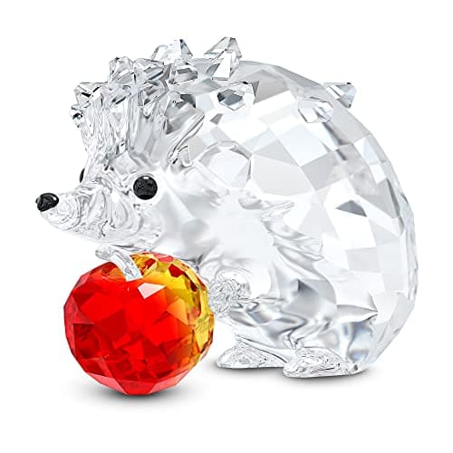 Swarovski Peaceful Countryside Hedgehog with Apple Figurine - Clear & Red Crystals, For Animal Lovers, Indoor Decor