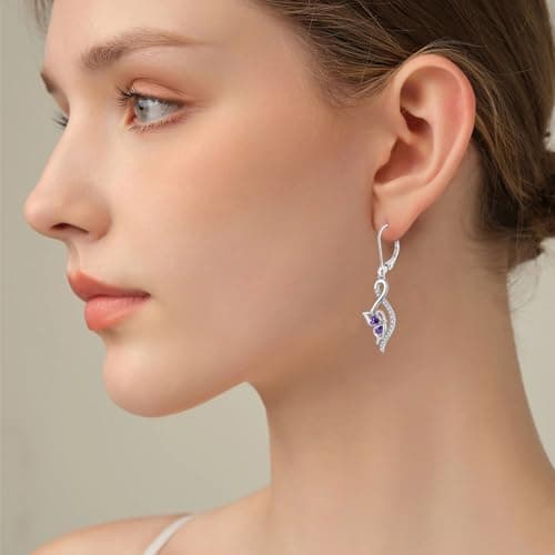 YIFSIY Butterfly Earrings 925 Sterling Silver Leverback Infinity Dangle Jewelry for Women Gifts for Her Party Occasions