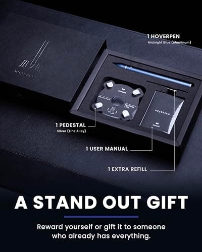 Novium Hoverpen Luxury Pen for Men & Women, Vertically Standing Executive Ballpoint Pen with Top Grade Free-Flowing Ink