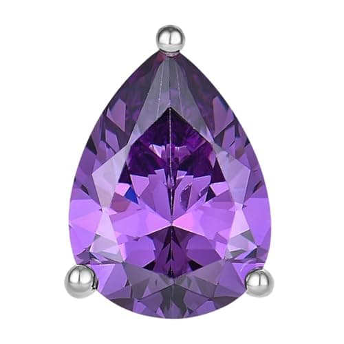 YL 925 Sterling Silver Teardrop Dangle Earrings for Women | Birthstone Solitaire Leverback Jewelry | 7x10 MM | Birthston