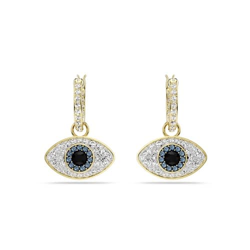 Swarovski Symbolica Blue Evil Eye Drop Earrings for Women Gold-Tone Finished Formal Events