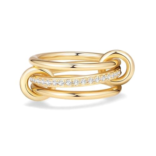Elegant Pave Stackable Rings for Women - Non Tarnish, Perfect for Everyday Wear
