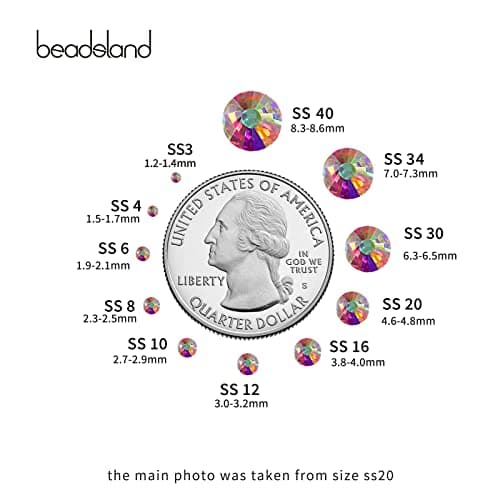 BEADSLAND Crystal Rhinestones Round Gems for Nail Art Craft Glue Fix
| BEADSLAND Flat Back Crystal Rhinestones for Nail