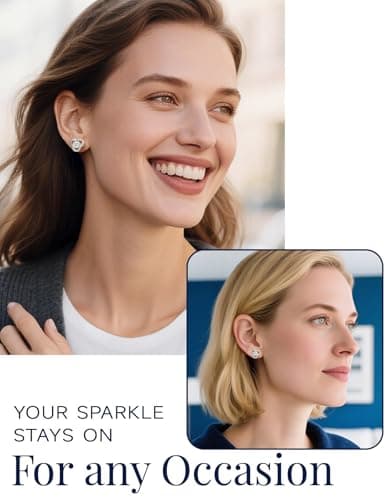 Moissanite Earrings for Women Gifts for Christmas 1/2 Carat D Color VVS1 Moissanite Stud Earrings 925 Sterling Silver Ha