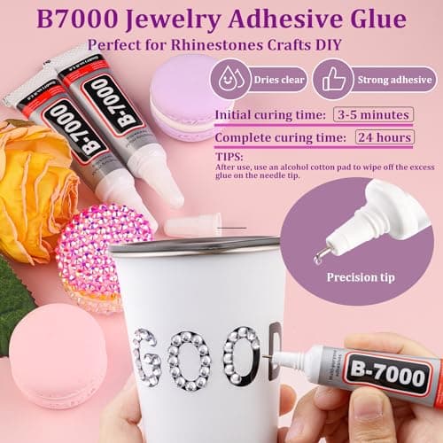 25000 Pcs Silver Clear Flatback Rhinestones for DIY Crafts
| Bedazzling Crystal with 3 Pcs 10ml B7000 Jewelry Glue for