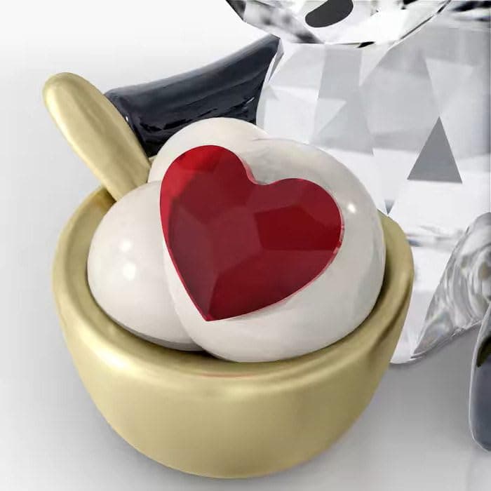 Swarovski Crystal Cariti Panda Figurine Red Love Shaped Heart Gift for Couples Valentine's Day