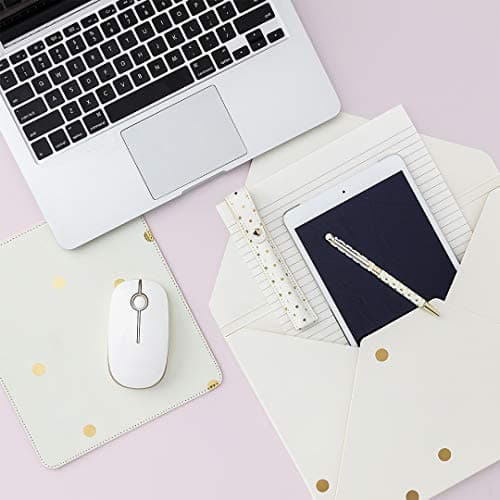 Kate Spade New York Black Ink Ballpoint Pen with Stylus Tip and Storage Pouch for Professionals and Students on the Go