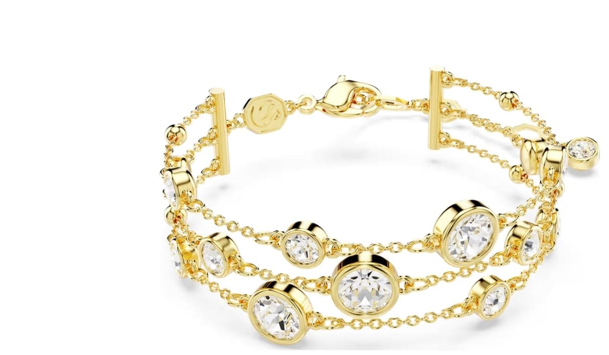 Swarovski Imber Wide Bracelet Round Cut, White, Gold-Tone Plated - Elegant Jewelry for Women
| Swarovski Imber Wide Bra