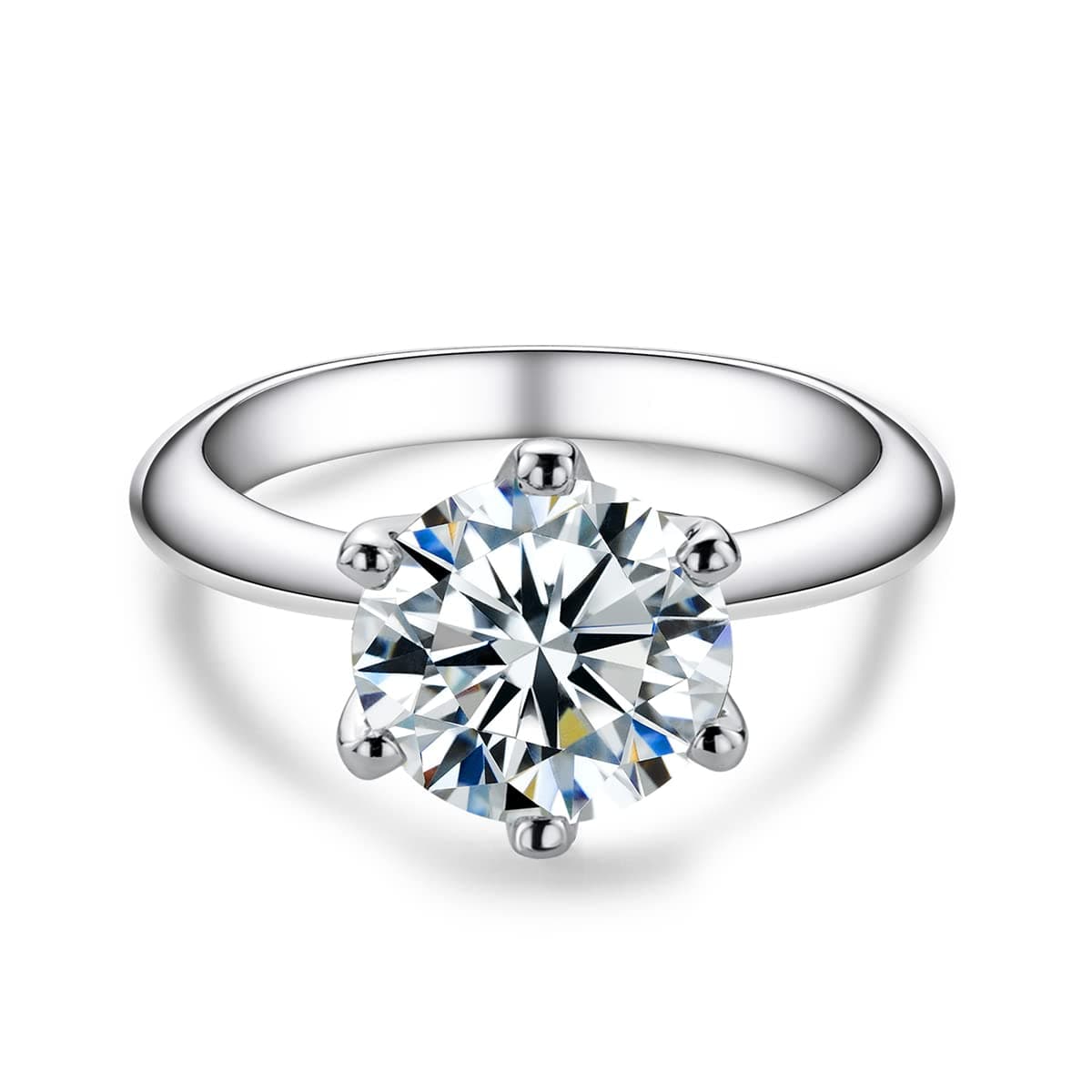 AnuClub 1/2/3/5CT Moissanite Ring, 925 Sterling Silver, Perfect Gift for Wedding, Engagement and Anniversary, Certifica
