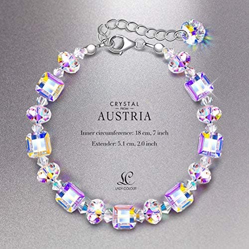 LADY COLOUR Sterling Silver Bracelets for Women Northern Lights Crystals Jewelry Gift
LADY COLOUR Northern Lights Crysta