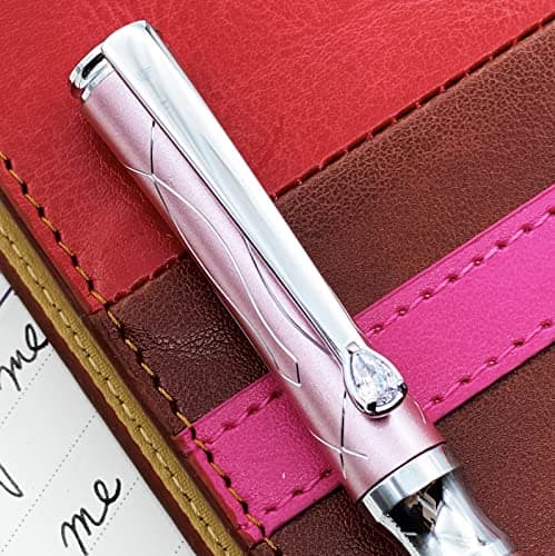 Lachieva Lux Nice Elegant Crystal Executive Metal Ballpoint Pen for Women - Barbie Pink