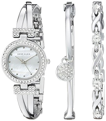 Premium Crystal Accented Anne Klein Women's Bangle Watch and Bracelet Set for Fashionable Ladies
| Anne Klein Women's P