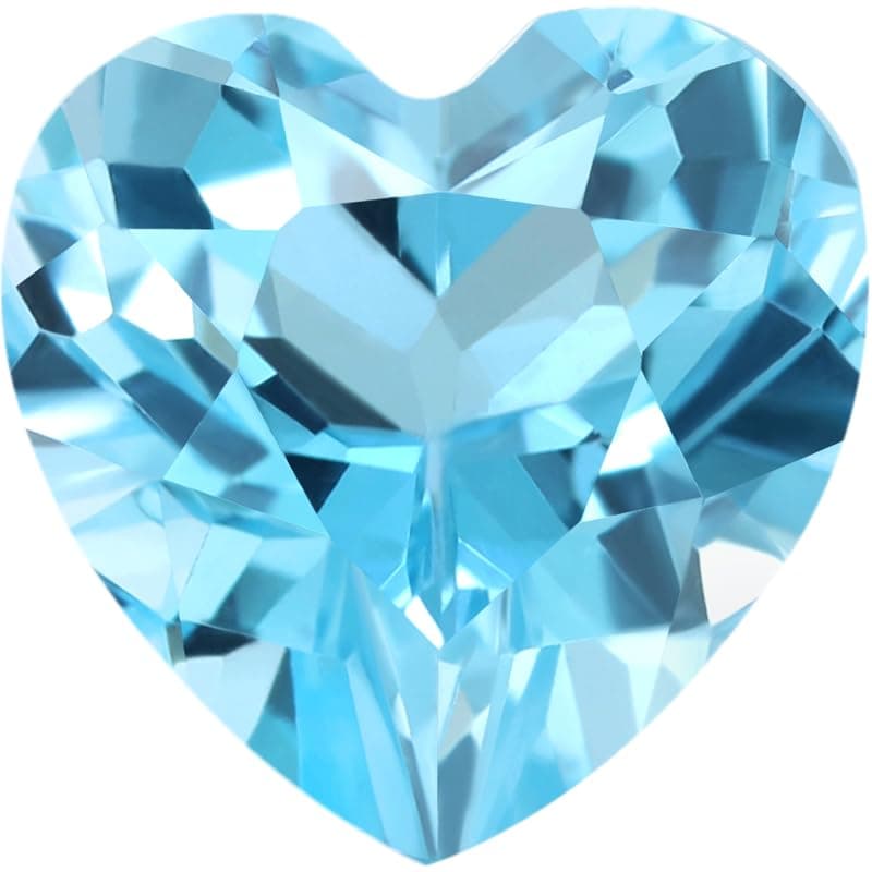 Gem Stone King 925 Sterling Silver Heart Gemstone Ring for Women | White Moissanite Halo | Wedding Anniversary Engagemen