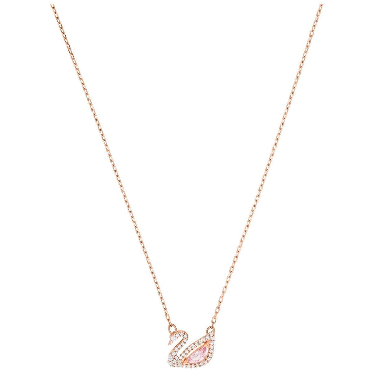 Swarovski Dazzling Swan Necklace for Women Rose Gold/Rose Gold Shiny Plating Versatile Jewelry One Size
