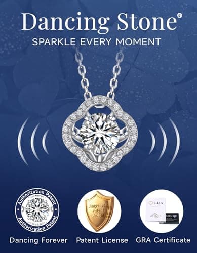 MomentWish Heart Necklace for Women, Sparkling Gift for Her 925 Sterling Silver Dance Necklace for Anniversary Christmas