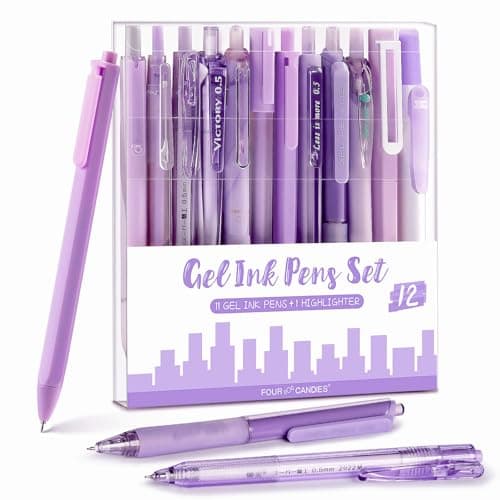 Four Candies Rose Series Gel Pens with Black & Pink Ink for Women Back to School Aesthetic Desk Accessories
| Four Cand