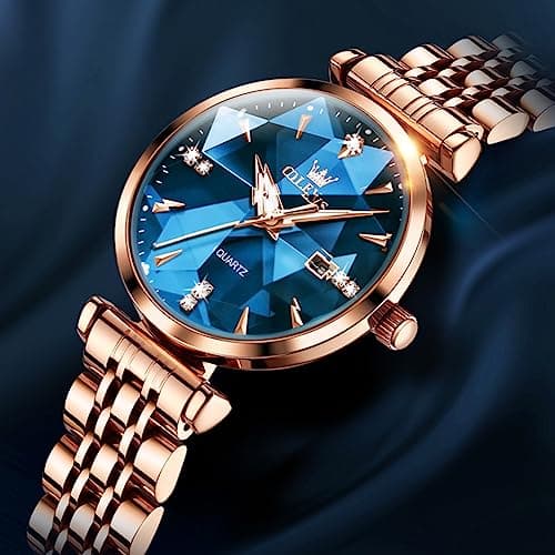 Luxury OLEVS Women's Fashion Rose Gold Diamond Analog Quartz Watches for Women
| OLEVS Women's Stainless Steel Luminous