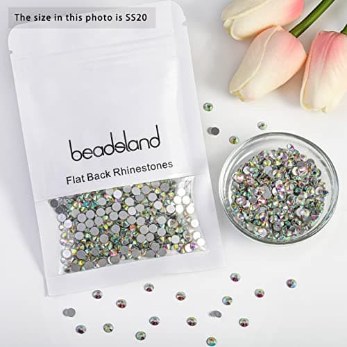 BEADSLAND Crystal Rhinestones Round Gems for Nail Art Craft Glue Fix
| BEADSLAND Flat Back Crystal Rhinestones for Nail