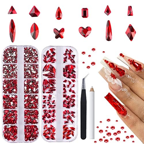 CANVALITE 3D Glass AB Crystals Rhinestones for DIY Nail Art Shiny Multi Shape 2518Pcs 12 Styles for Nail Art Enthusiasts