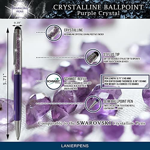 Crystalline Stylus Purple Ballpoint Pen for Students and Office Use with Smooth Writing and Comfortable Grip, 12 Pack
|