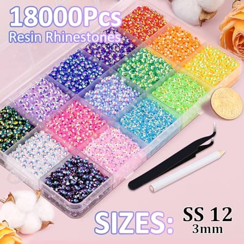 18000 Pcs Resin Jelly Rhinestones for Crafting Multicolor 3mm Flatback Rainbow Gems DIY Jewelry
| 3Pcs 10ml B7000 Jewel
