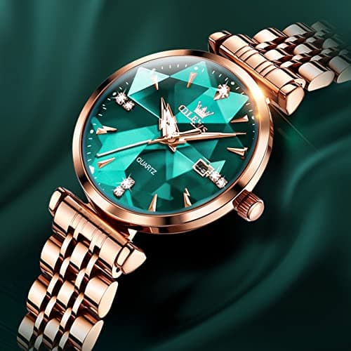 Luxury OLEVS Women's Fashion Rose Gold Diamond Analog Quartz Watches for Women
| OLEVS Women's Stainless Steel Luminous