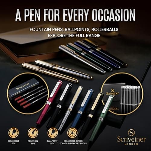 Silver Chrome Ballpoint Pen - Stunning Luxury Pen with 24K Gold Finish, Professional Gift Set for Men & Women, Office Ba