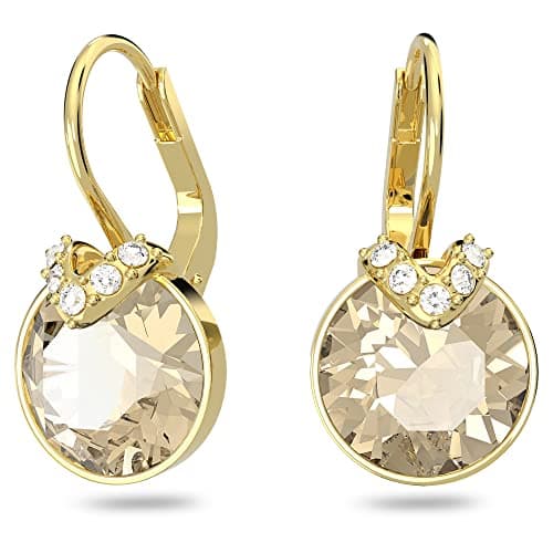 Swarovski Bella V Crystal Earrings, Grey, Yellow, Clear, Rose Color Crystals, Elegant Jewelry for Special Occasions, Swa
