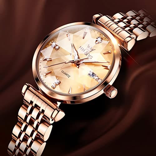 Luxury OLEVS Women's Fashion Rose Gold Diamond Analog Quartz Watches for Women
| OLEVS Women's Stainless Steel Luminous