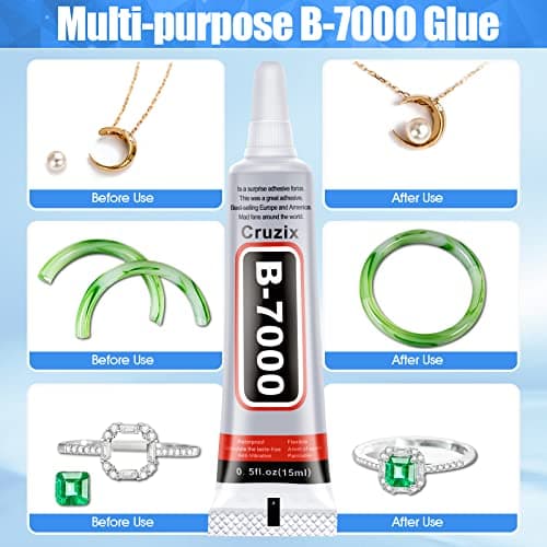 B-7000 Clear Glue for Rhinestone Crafts and Jewelry
| High Viscosity B-7000 Glue for Bead Adhesive and Fabric Gluing
|