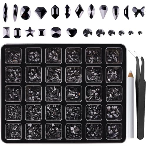 CANVALITE 3D Glass AB Crystals Rhinestones for DIY Nail Art Shiny Multi Shape 2518Pcs 12 Styles for Nail Art Enthusiasts