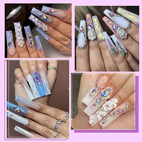 CANVALITE 3D Glass AB Crystals Rhinestones for DIY Nail Art Shiny Multi Shape 2518Pcs 12 Styles for Nail Art Enthusiasts