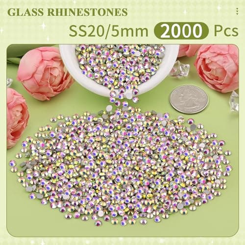 2000PCS SS20/5mm Crystal AB Rhinestones for Crafting DIY Nail Art Makeup Decoration
| Bedazzling Flatback Glass Rhinest
