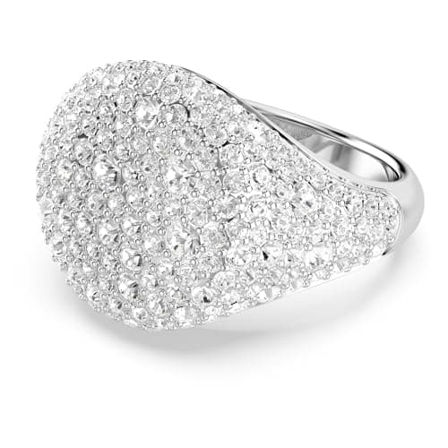 Swarovski Meteora Cocktail Ring for Women, Clear Crystals, Rhodium Finished Metal, Elegant Evening Party Ring, 10G vidéo