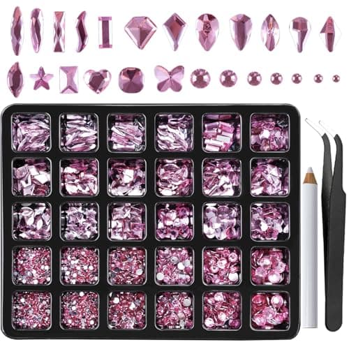 CANVALITE 3D Glass AB Crystals Rhinestones for DIY Nail Art Shiny Multi Shape 2518Pcs 12 Styles for Nail Art Enthusiasts