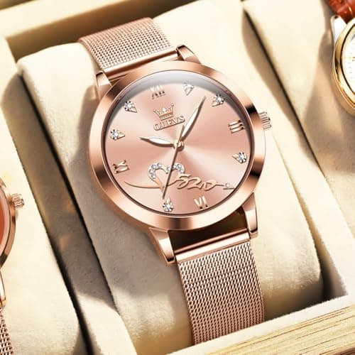 Luxury OLEVS Women's Fashion Rose Gold Diamond Analog Quartz Watches for Women
| OLEVS Women's Stainless Steel Luminous