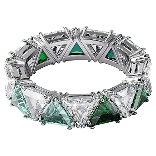 Swarovski Ortyx Ring Jewelry Green Crystals Clear Crystals Rhodium Finish Women's Wedding Party Gift