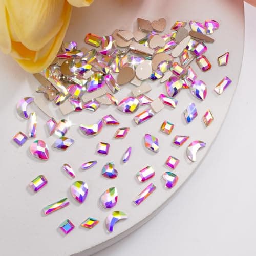 CANVALITE 3D Glass AB Crystals Rhinestones for DIY Nail Art Shiny Multi Shape 2518Pcs 12 Styles for Nail Art Enthusiasts
