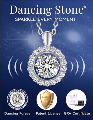 MomentWish Sparkling Heart Necklace for Women, 1Carat Moissanite Pendant 925 Sterling Silver, Perfect Anniversary Gift f
