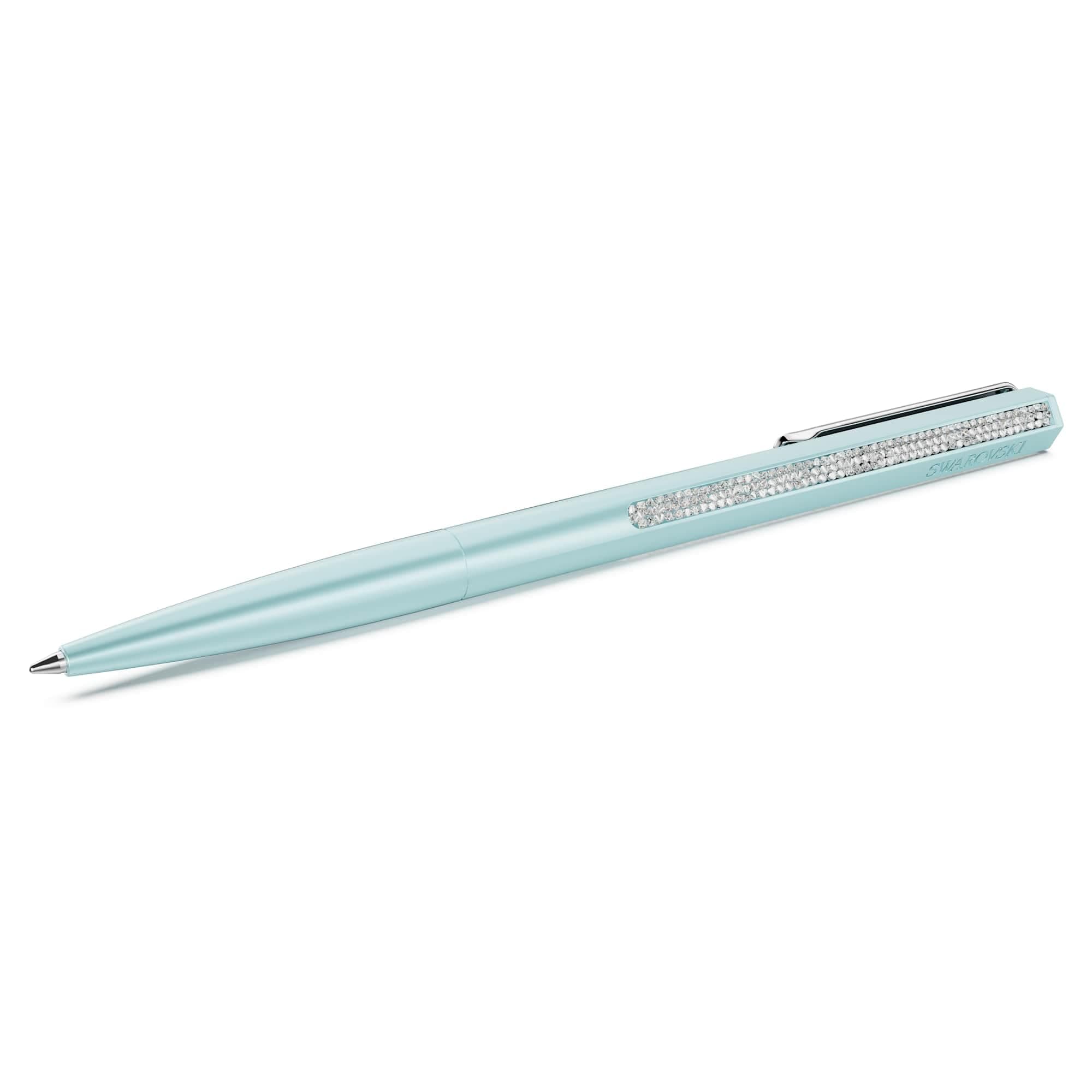 Swarovski Ballpoint Pen Shimmer 5678190 Blue Lacquered for Elegant Professionals in Office Setting Features Glittering D