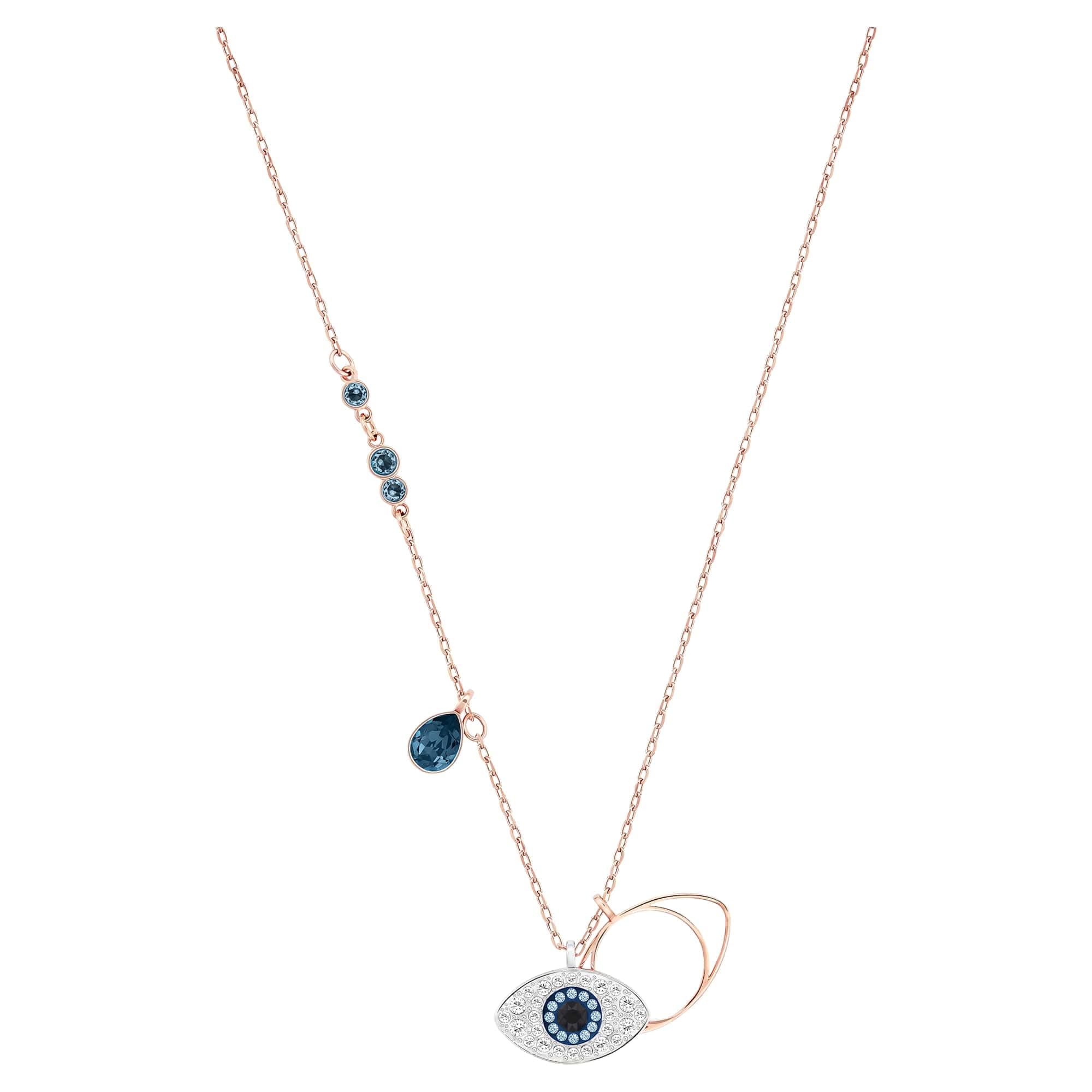 Swarovski Women's Symbolica Evil Eye Pendant Necklace - Blue, Mixed Metal Finish | Fashion Jewelry for Everyday Wear | A