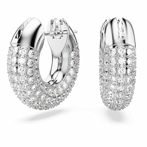 Swarovski Dextera Crystal Pavé Hoop Earrings for Women Formal Events Sparkling Lightweight Jewelry Collection