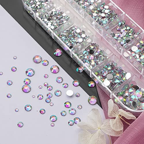 CANVALITE 3D Glass AB Crystals Rhinestones for DIY Nail Art Shiny Multi Shape 2518Pcs 12 Styles for Nail Art Enthusiasts