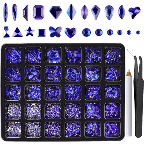 CANVALITE 3D Glass AB Crystals Rhinestones for DIY Nail Art Shiny Multi Shape 2518Pcs 12 Styles for Nail Art Enthusiasts