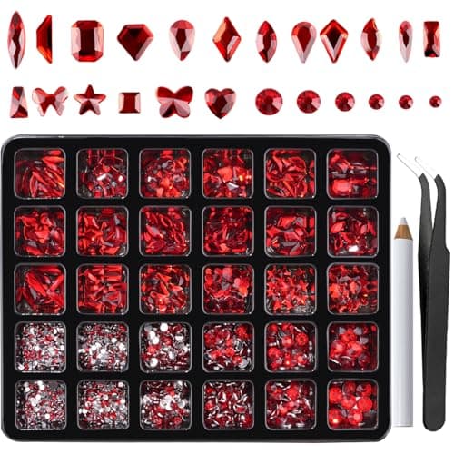 CANVALITE 3D Glass AB Crystals Rhinestones for DIY Nail Art Shiny Multi Shape 2518Pcs 12 Styles for Nail Art Enthusiasts