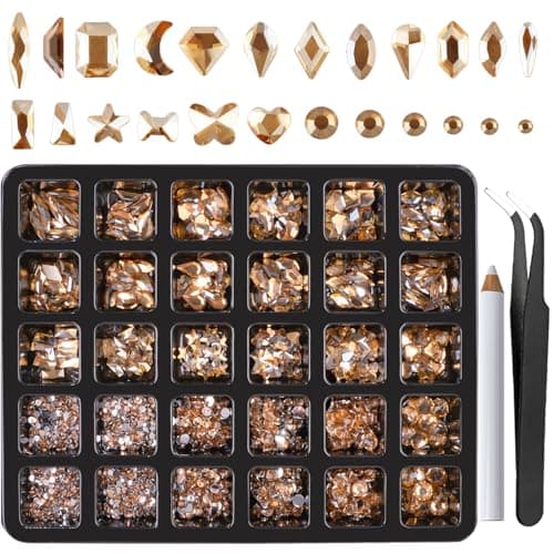 CANVALITE 3D Glass AB Crystals Rhinestones for DIY Nail Art Shiny Multi Shape 2518Pcs 12 Styles for Nail Art Enthusiasts