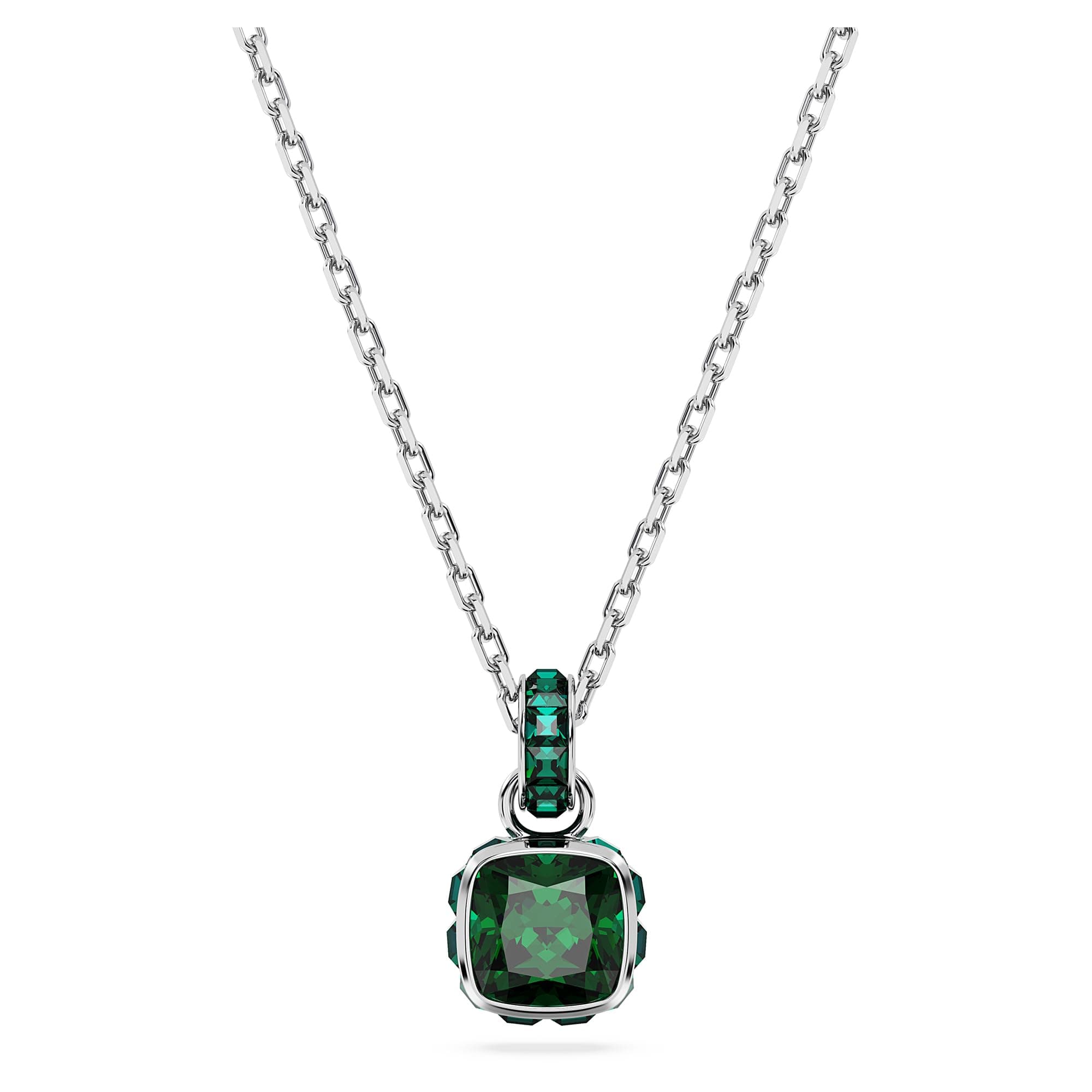Swarovski Birthstone Stud Earring Collection for Fashionable Women with Square-Cut Stone and Crystals, Rhodium Finish
|