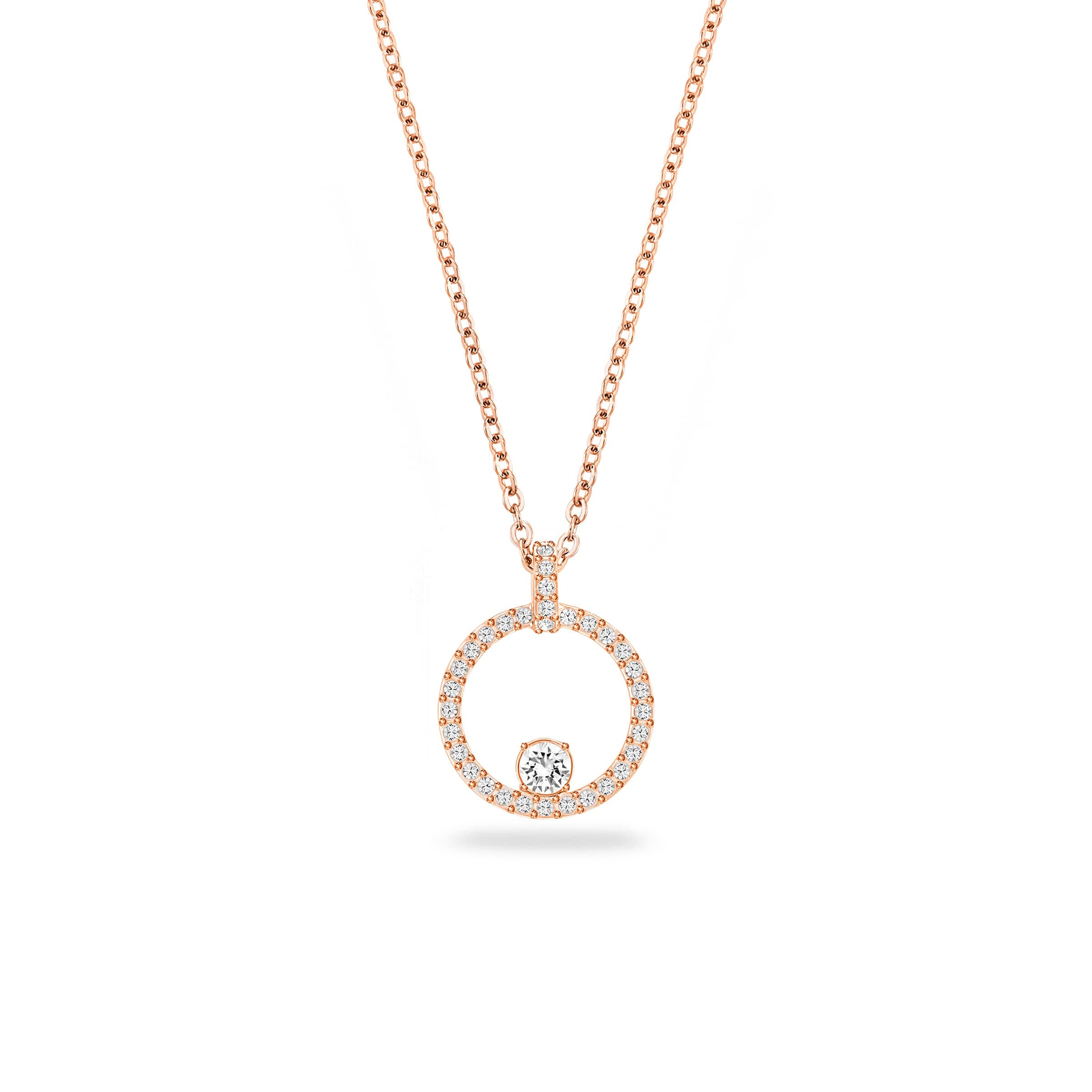 Swarovski Constella Crystal Circle Pendant Necklace for Women Evening Party Jewelry Collection